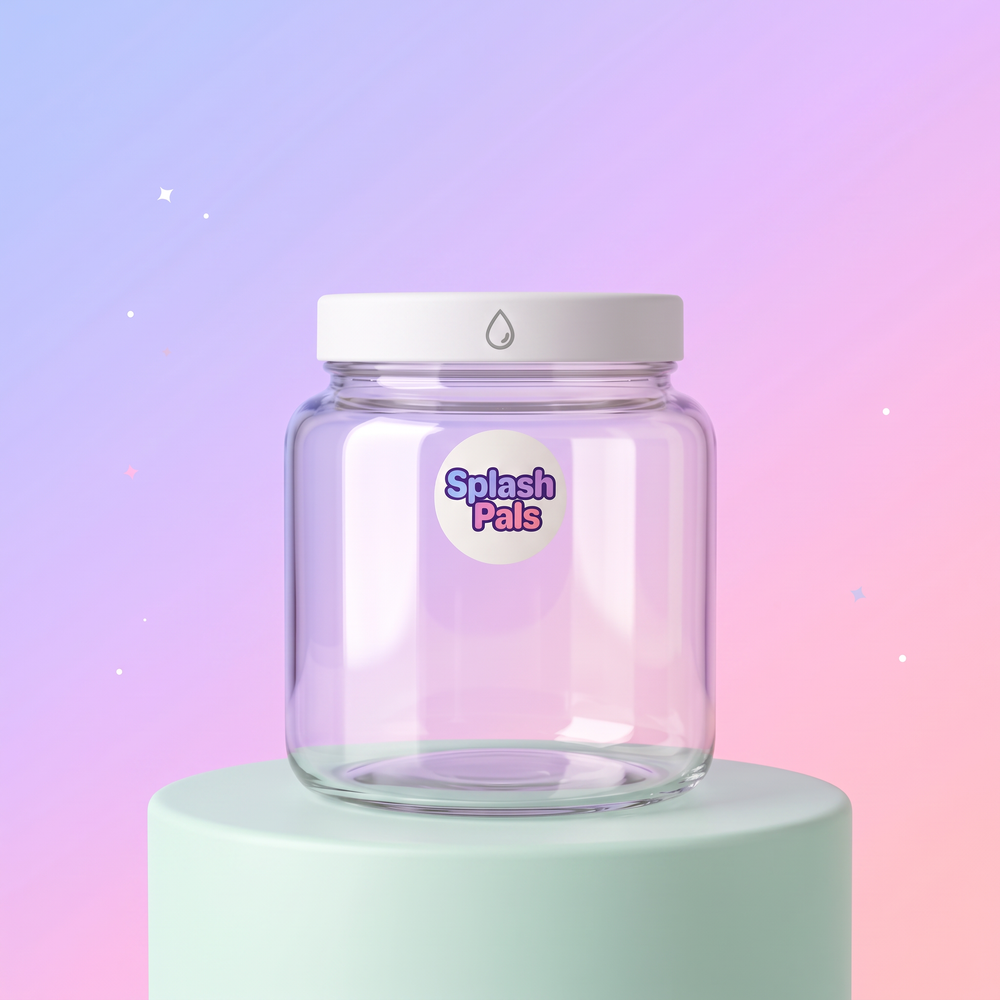 Before: an empty Splash Pals jar