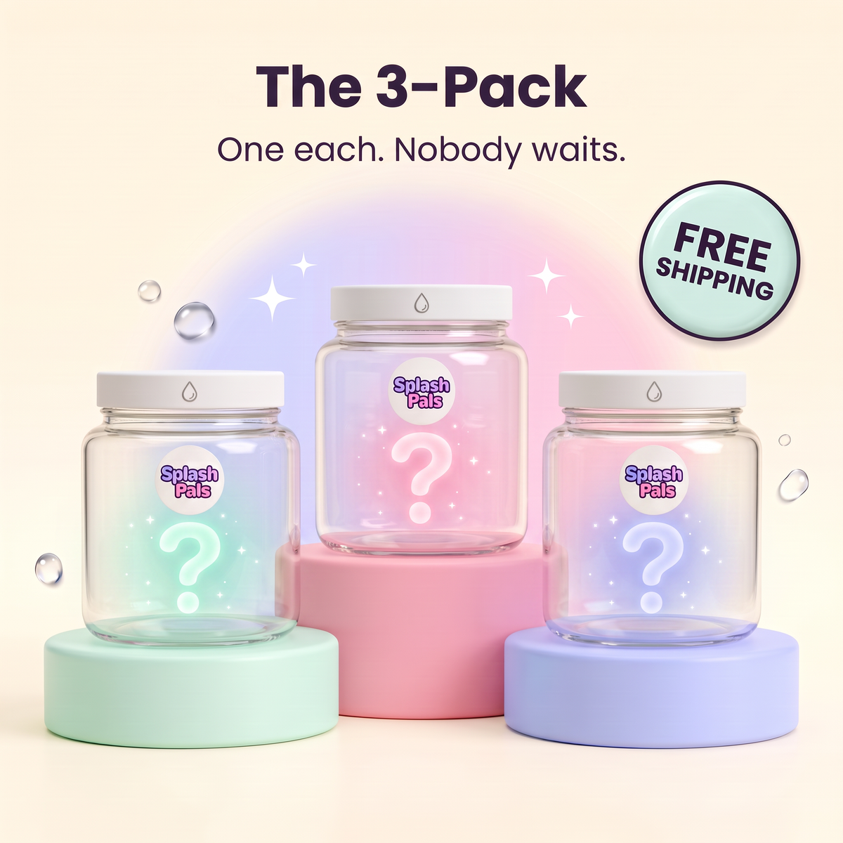 Splash Pals 3-pack – three mystery jars, free shipping